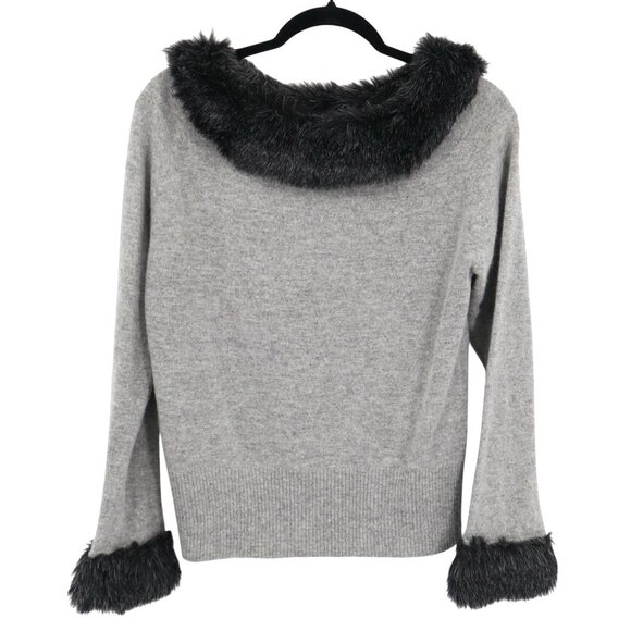 Garnet Hill Angora Woool Sweater Womens M Gray Rich Auntie Core Loud Luxury Twee - Picture 1 of 14